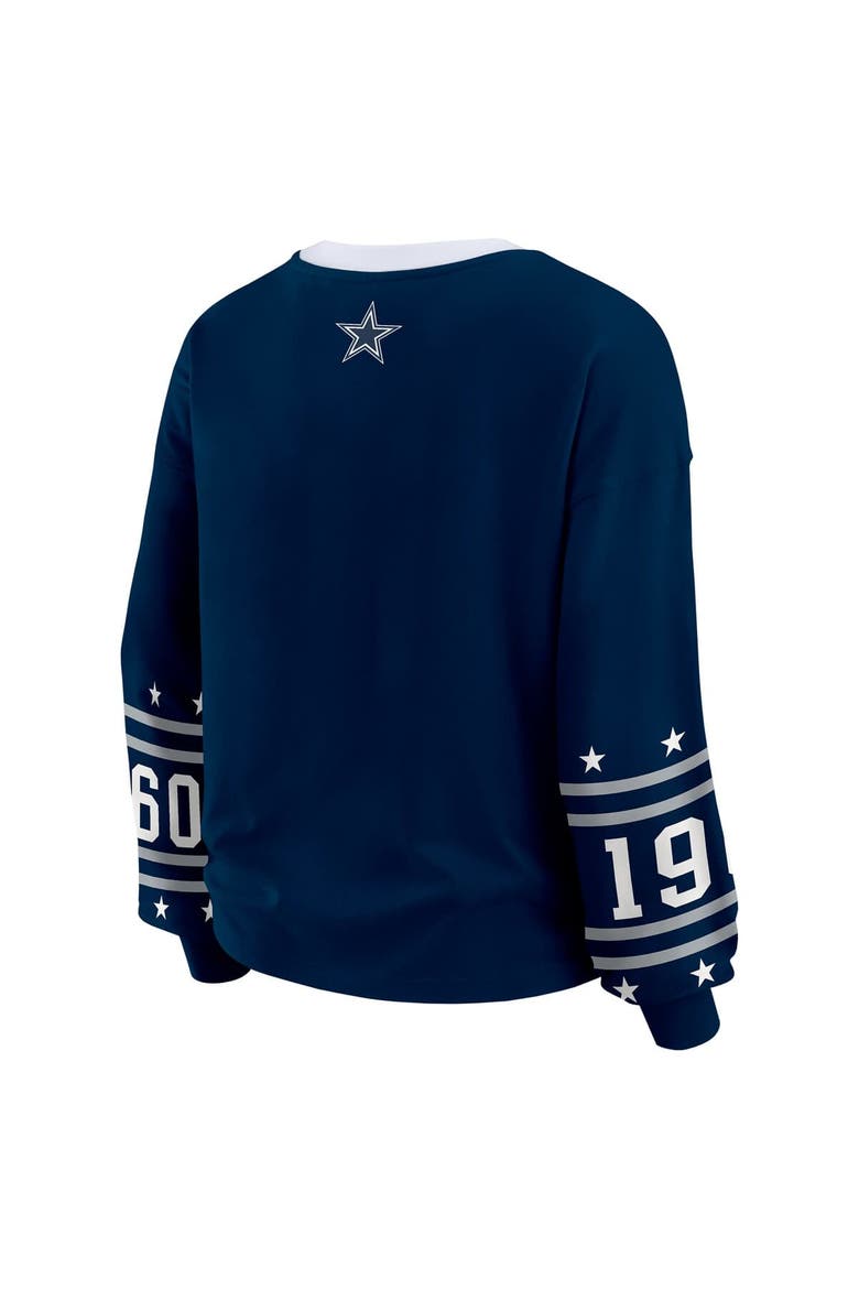 Women's WEAR by Erin Andrews  Navy Dallas Cowboys Sport Long-Sleeve T-Shirt, Alternate, color, Navy