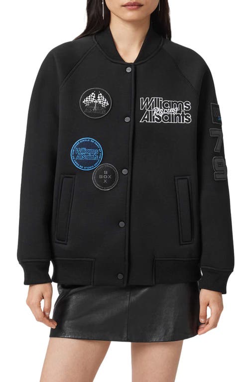 Allsaints Nico Cotton Blend Bomber Jacket In Black