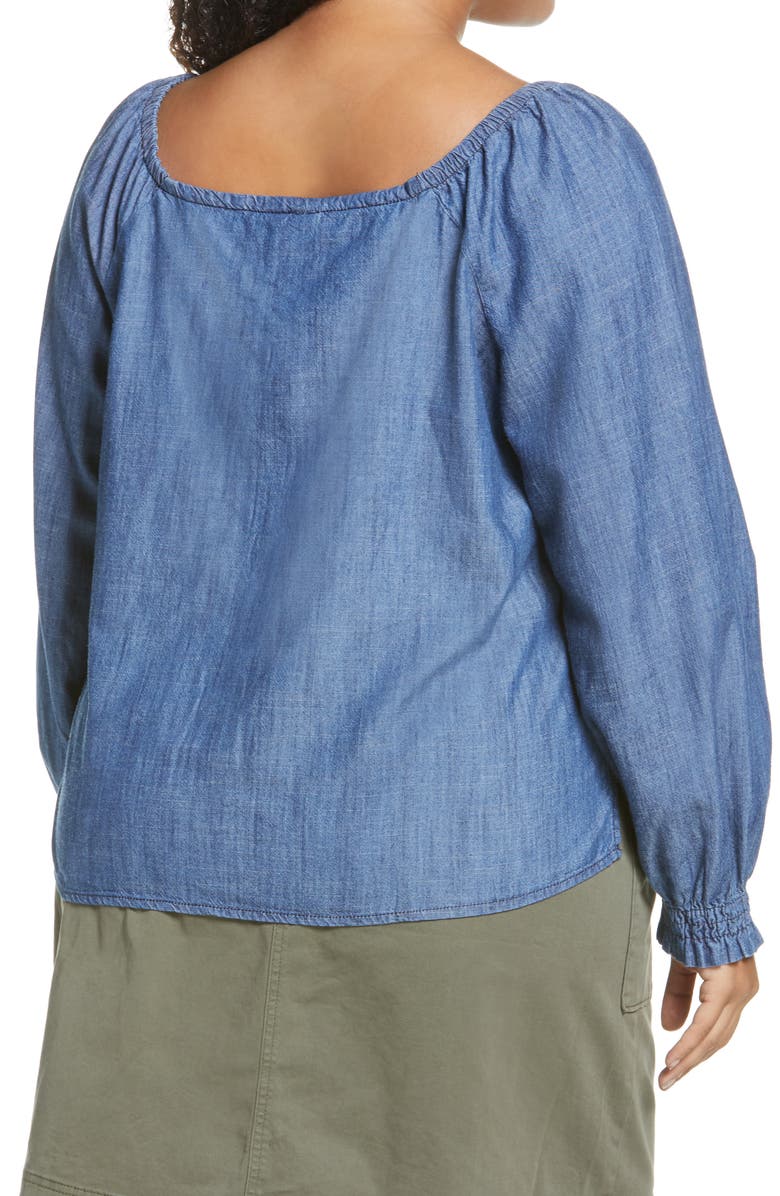 Caslon<sup>®</sup> Chambray Button Top, Alternate, color,