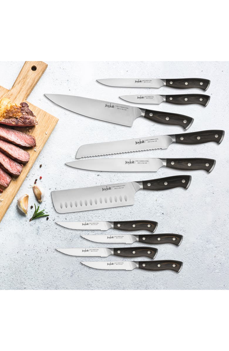 JoyJolt 11-Piece Assorted Kitchen Knife Set, Alternate, color, Multi