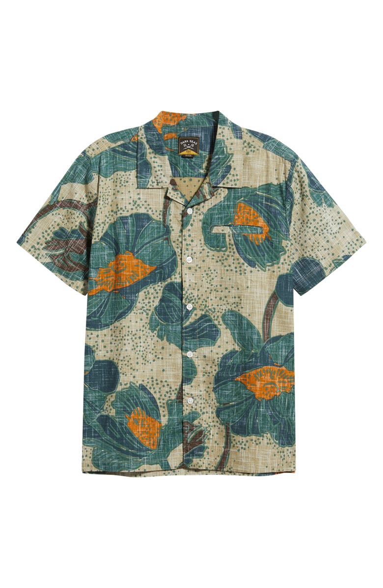 DARK SEAS Bloom Floral Cotton Camp Shirt, Main, color, 