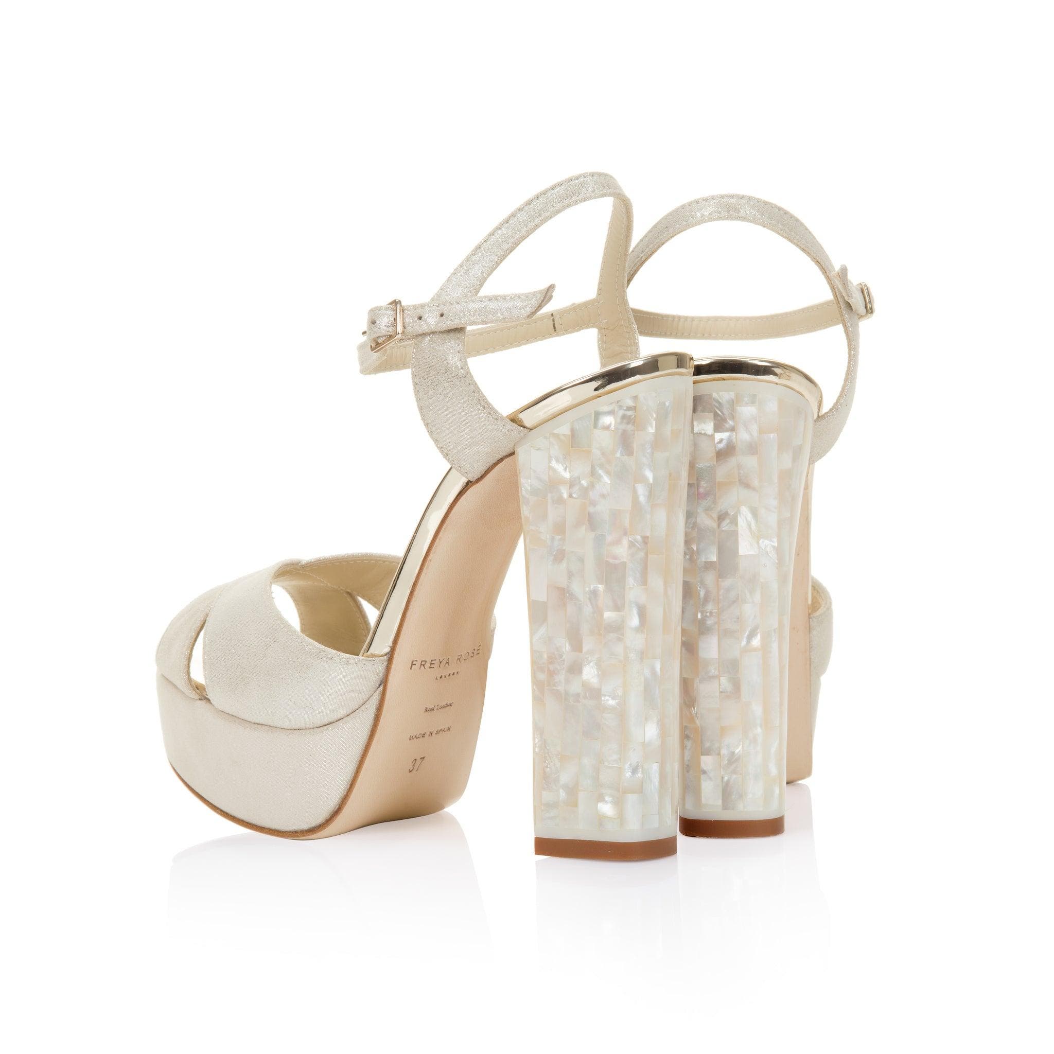 Freya Rose Bonnie - Pearl Heel Sandal, Alternate, color, Ivory