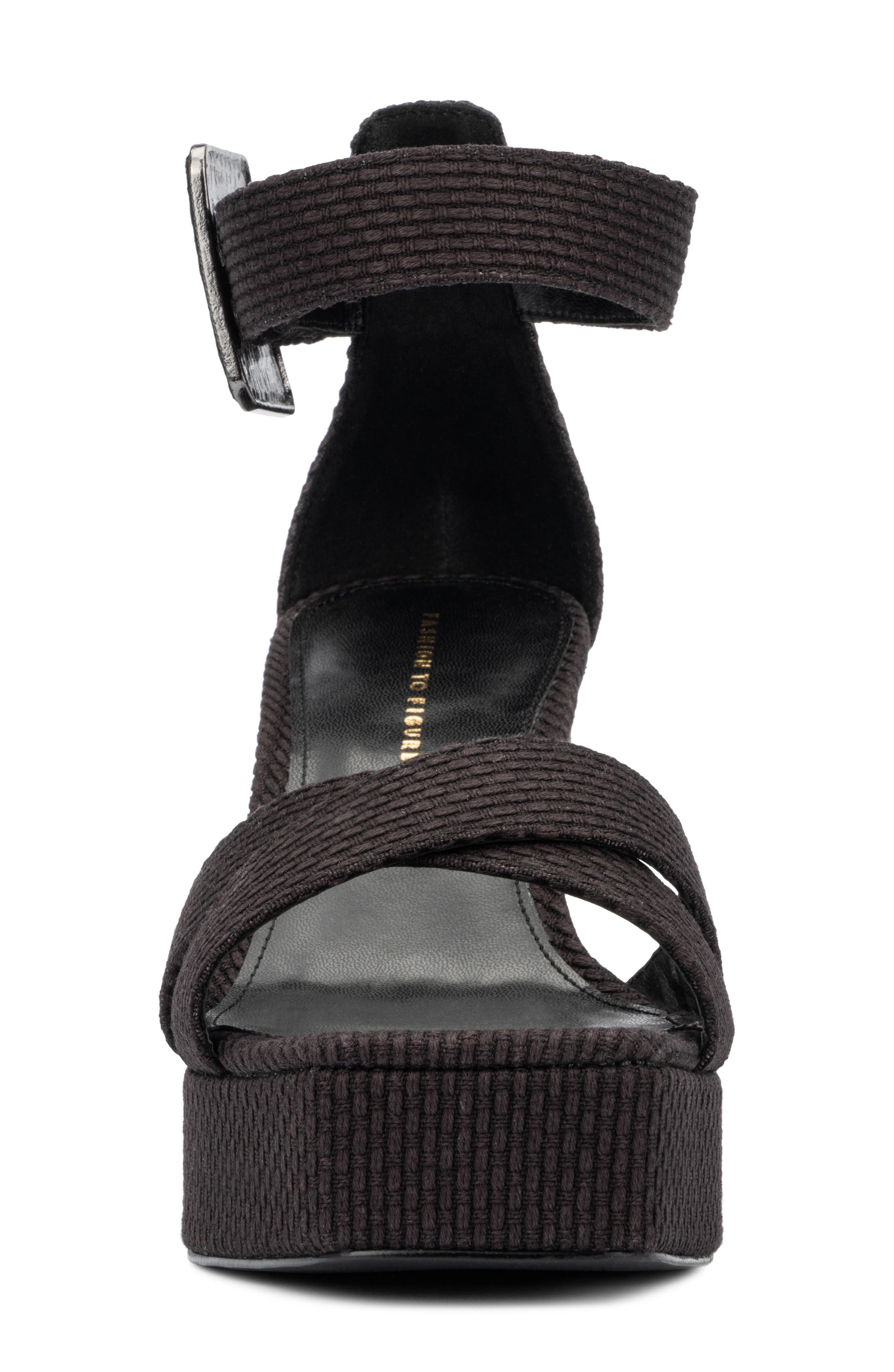 Fashion to Figure Layla Platform Heeled Sandal - Wide Width, Alternate, color, Black