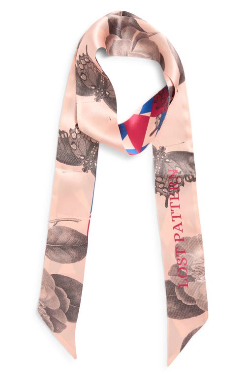 Lost Pattern Prism Skinny Silk Scarf In Multi