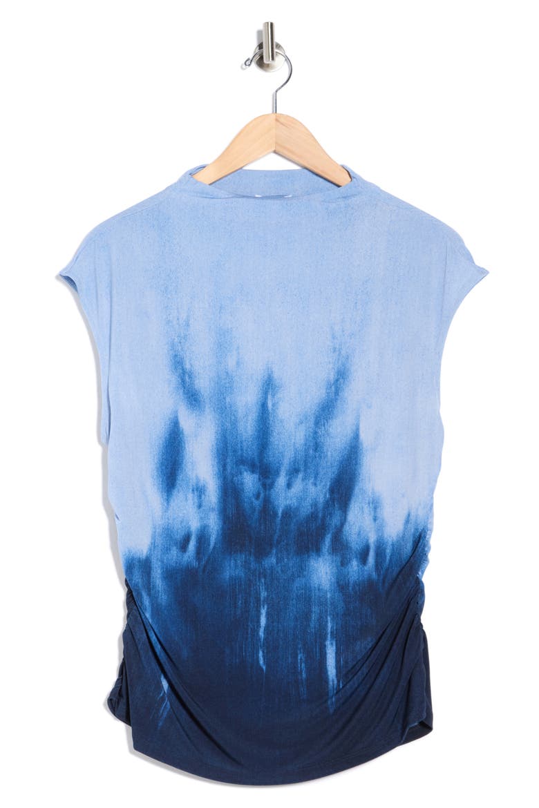 Tie Dye Ruched Sleeveless Top, Alternate, color, HUDSON BLUE