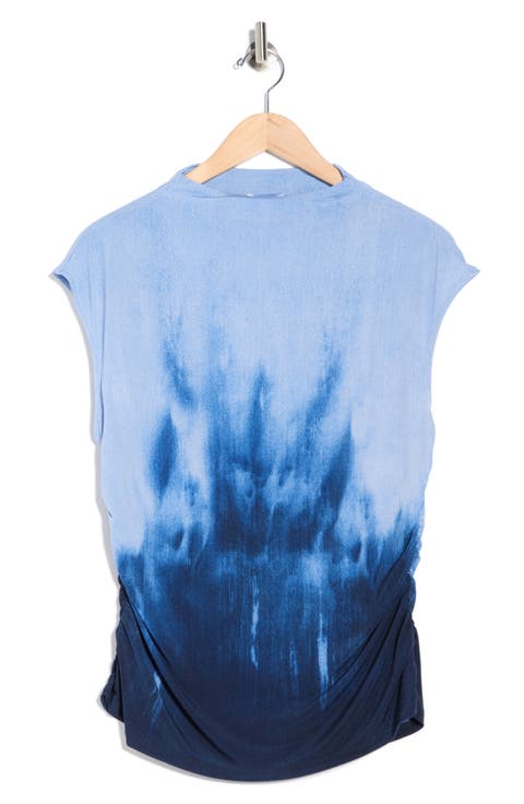 Tie Dye Ruched Sleeveless Top