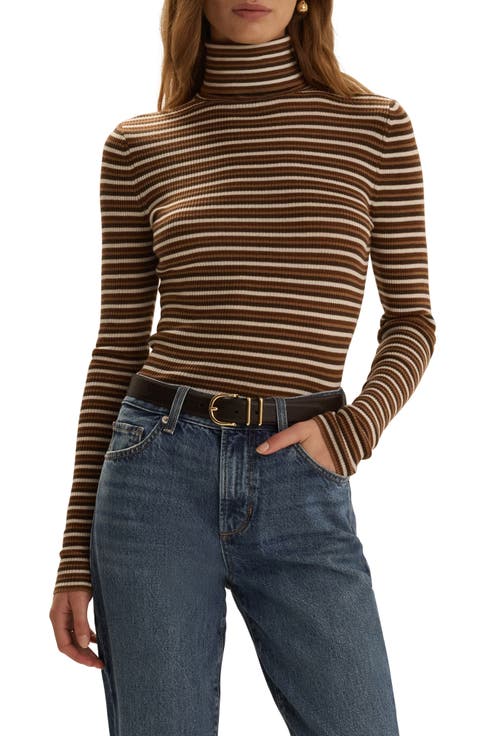 Amelia Rib Merino Wool Turtleneck Top