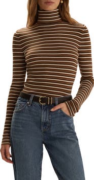 Favorite Daughter Amelia Rib Merino Wool Turtleneck Top