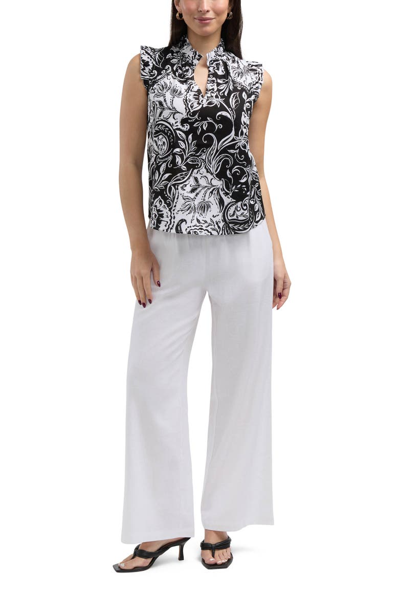 Ellen Tracy Ruffle V-Neck Top, Alternate, color, 