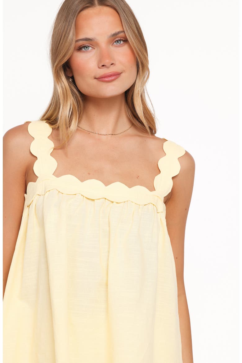 Lillian Scalloped Edge Cotton Blend Top & Shorts Set, Alternate, color, YELLOW