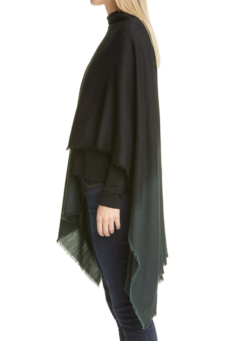 Ombré Poncho Wrap, Alternate, color, FOREST NIGHT