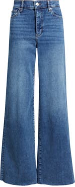 FRAME Le Slim High Waist Raw Hem Palazzo Jeans