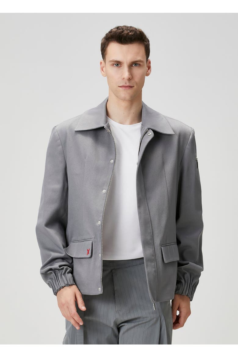 Pure Cotton Puffer Gabardine Jacket, Alternate, color, Grey