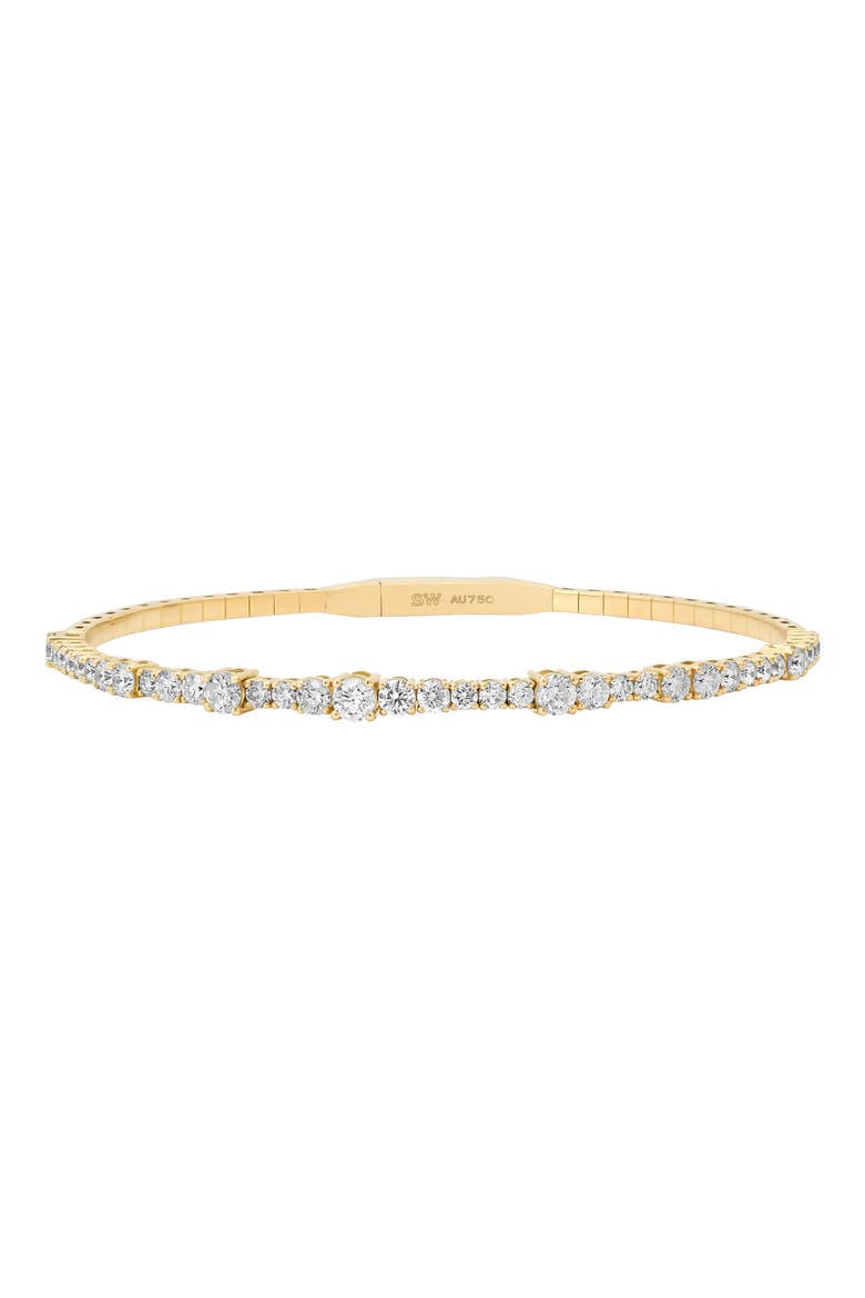 Flexion 18k Gold Diamond Bangle, Main, color, 18K YELLOW GOLD