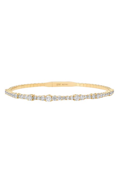 Flexion 18k Gold Diamond Bangle