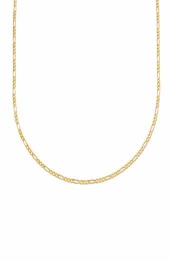 Frankie & Zoe Men's 14K Yellow Gold Figaro Chain Necklace