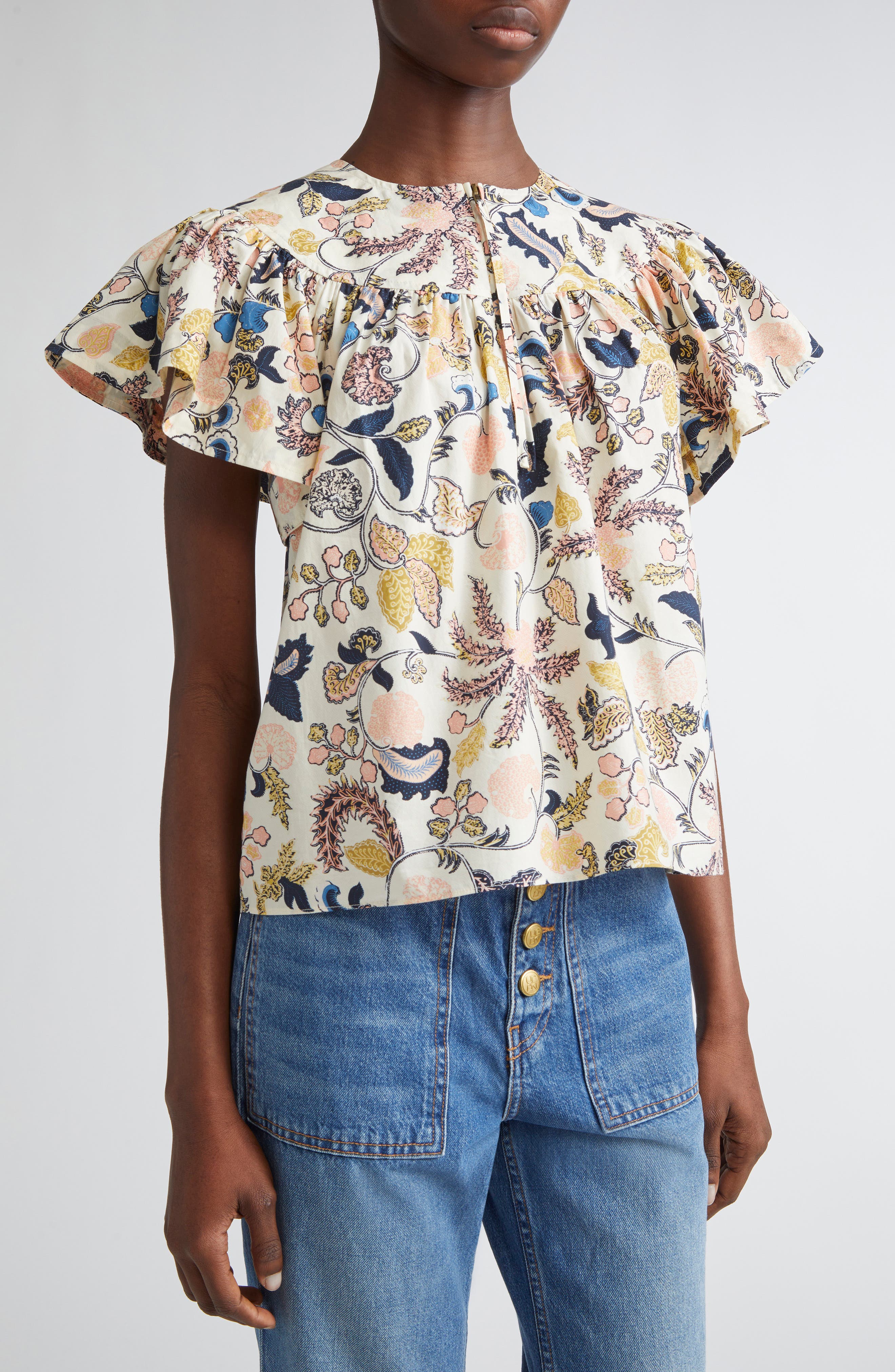 Ulla Johnson Perline Flutter Sleeve Top