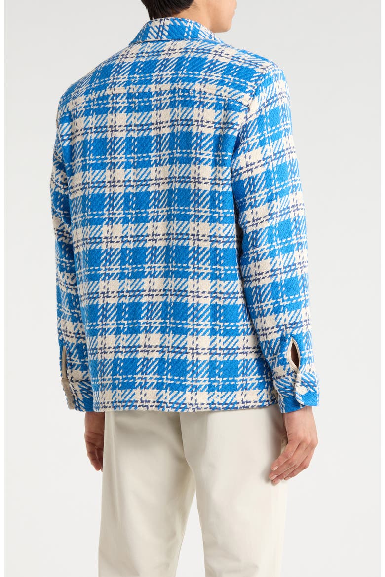 Whiting Oran Check Recycled Cotton Blend Overshirt, Alternate, color, BLUE / ECRU