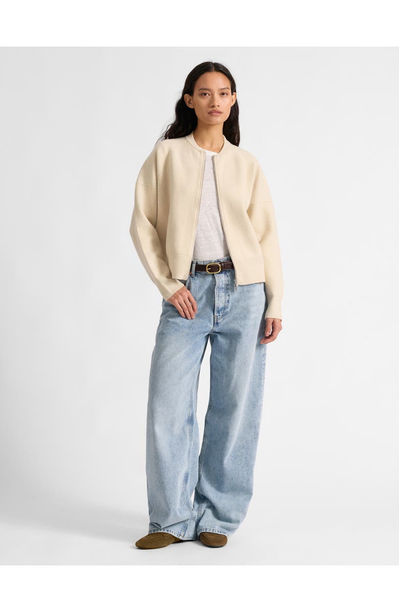 Albaray Knitted Bomber Jacket, Alternate, color, Cream