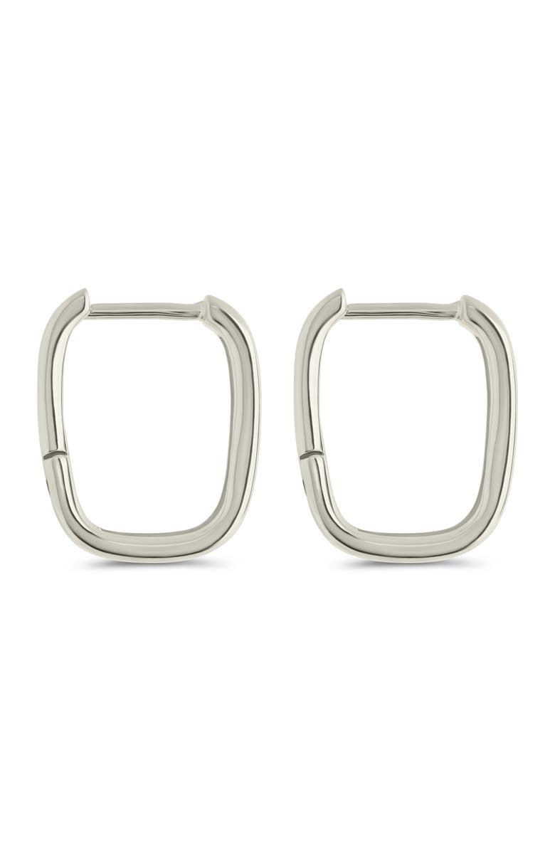 Sterling Forever Annika Polished Square Huggie Hoop Earrings, Alternate, color, Silver