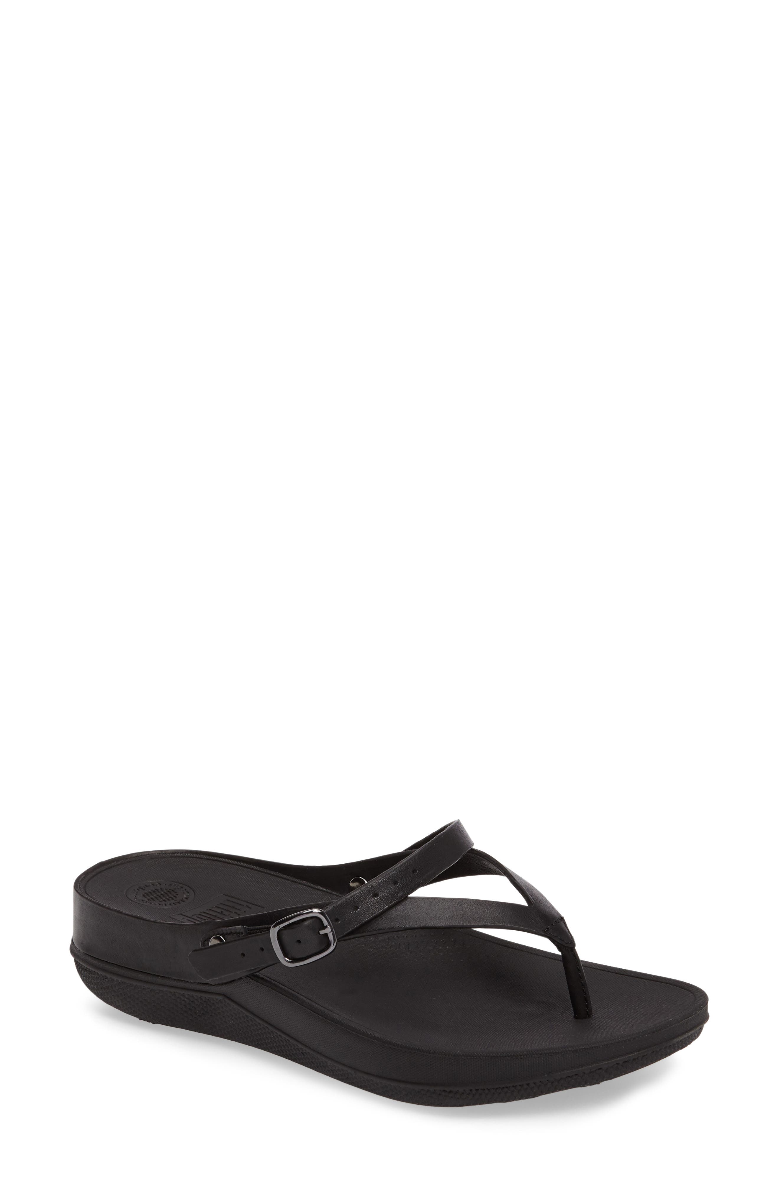 FitFlop Flip Sandal, Main, color, All Black Leather