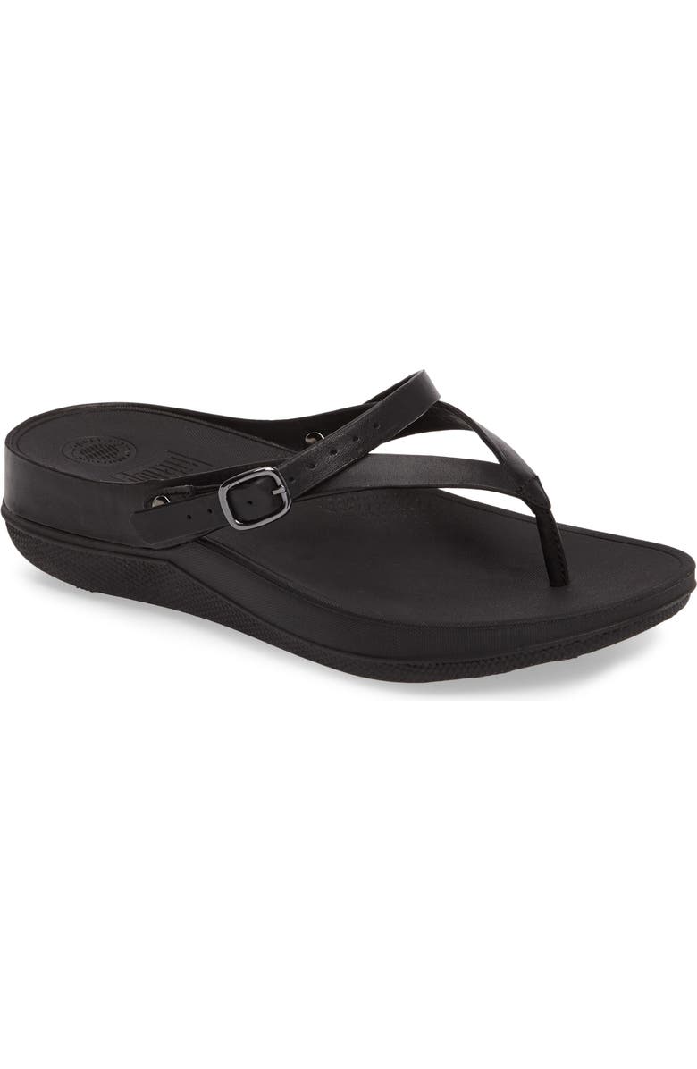 FitFlop Flip Sandal, Main, color, All Black Leather
