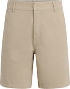Hudson Jeans Venice Flat Front Tan Cotton Twill Chino Shorts