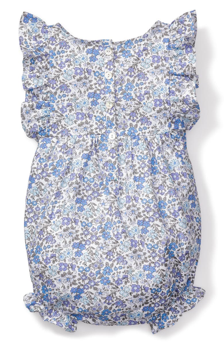Petite Plume Fleur D'Azur Ruffle Romper, Alternate, color, Blue