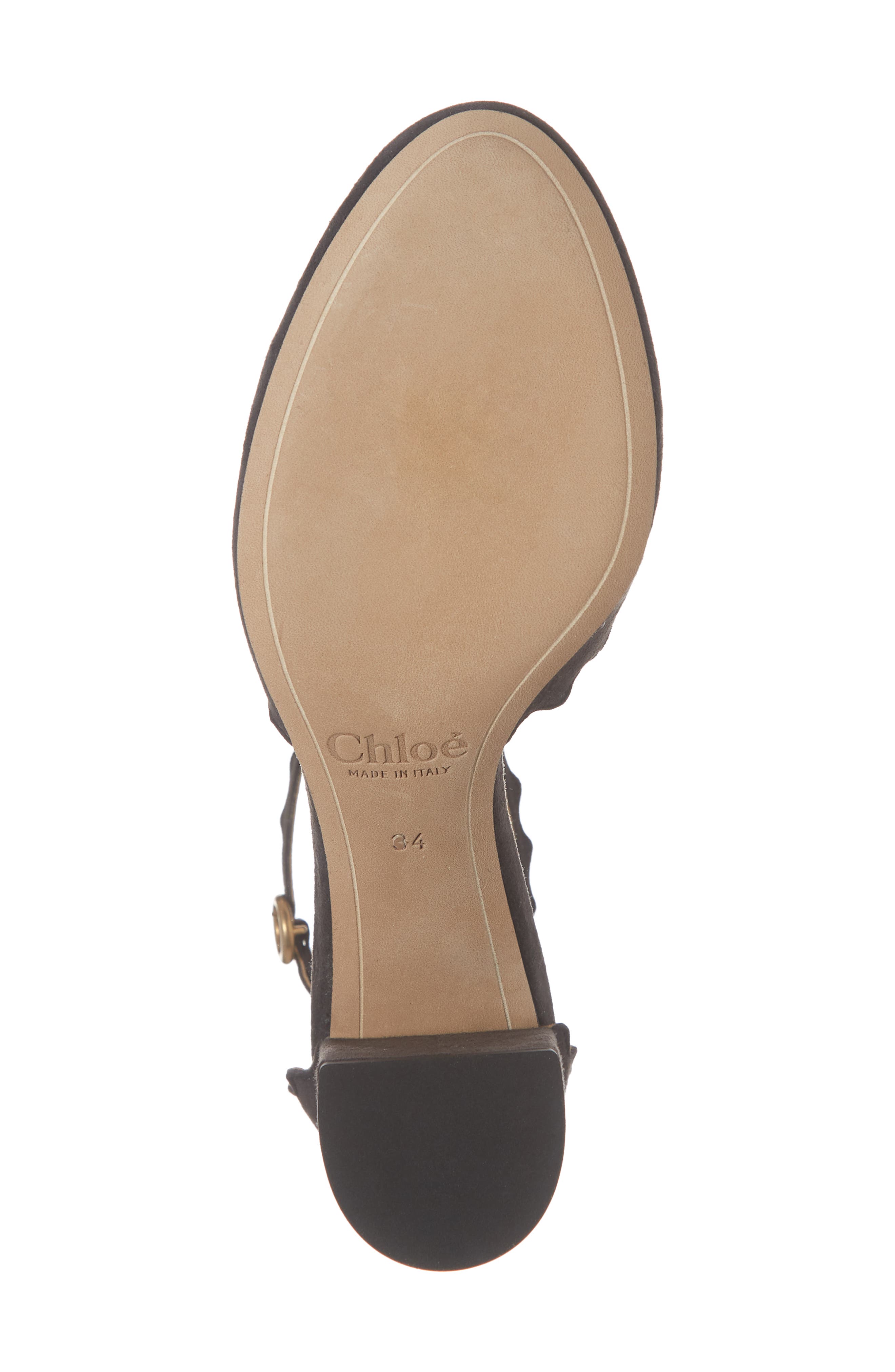 Chloé Scalloped Ankle Strap d'Orsay Pump, Alternate, color, 