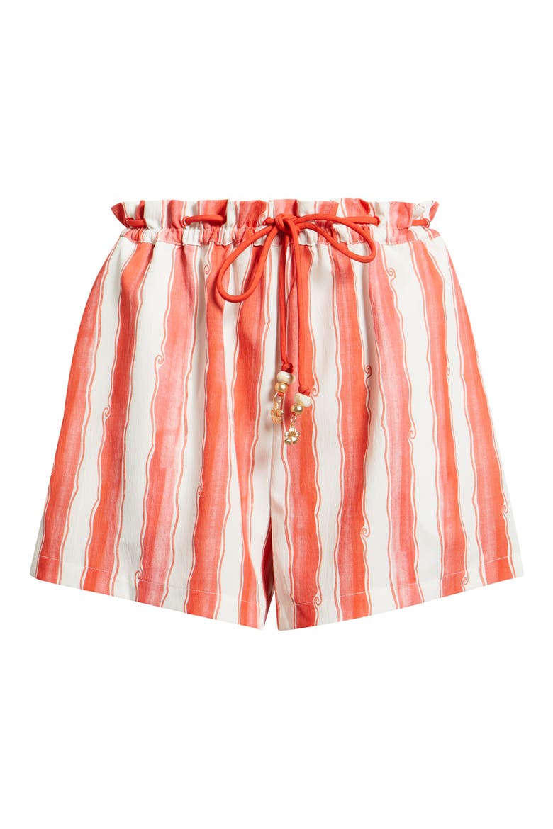 Striped Paperbag Shorts, Alternate, color, CHERRY GLAZE