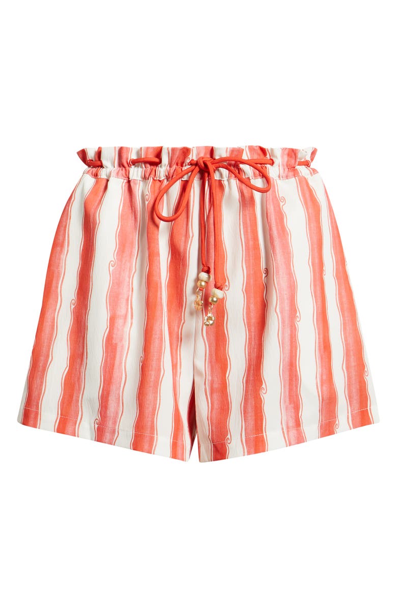 Kulani Kinis Striped Paperbag Shorts, Alternate, color, Cherry Glaze