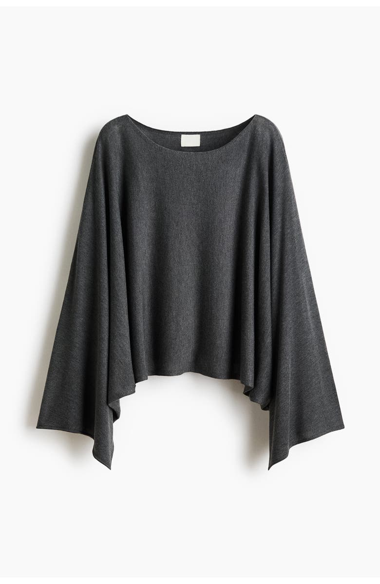 H&M Oversized Top, Main, color, Dark Gray Melange