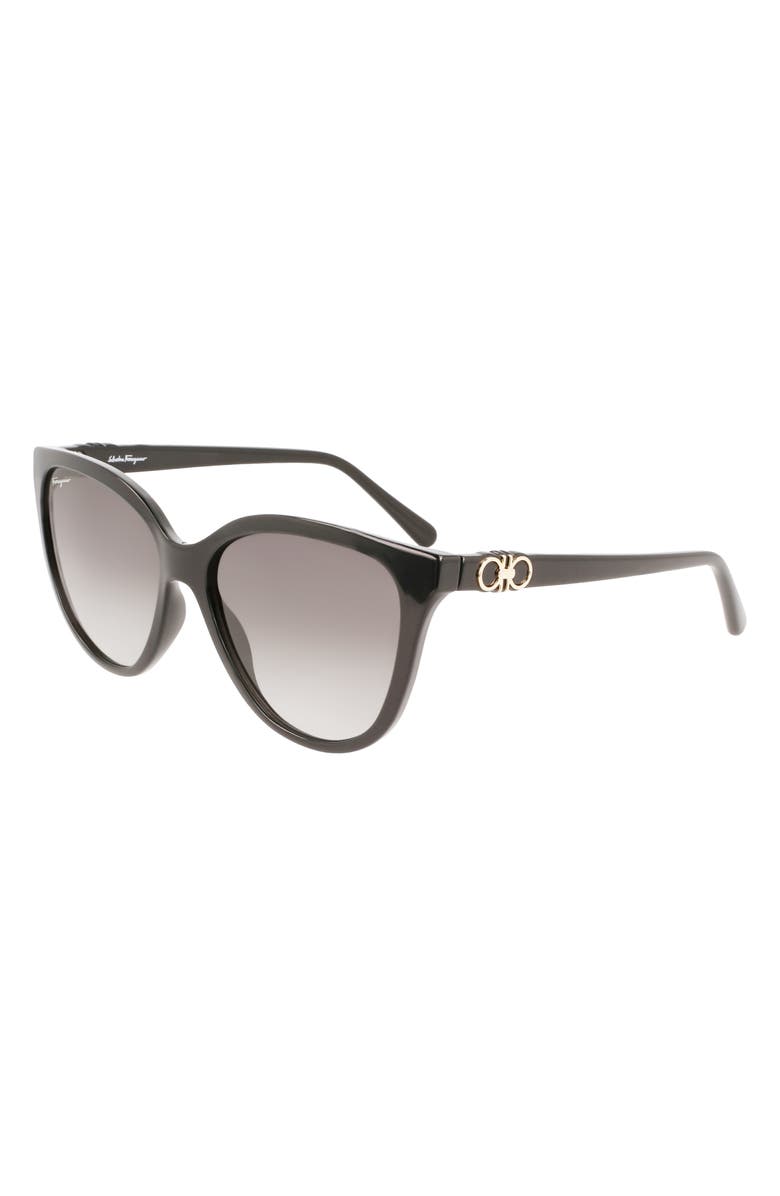 FERRAGAMO 57mm Gradient Cat Eye Sunglasses, Alternate, color, 
