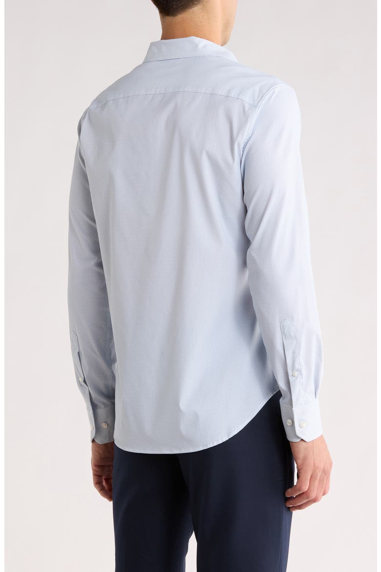 Long Sleeve Slim Fit Button Front Performance Shirt, Alternate, color, DUSTY BLUE GEO