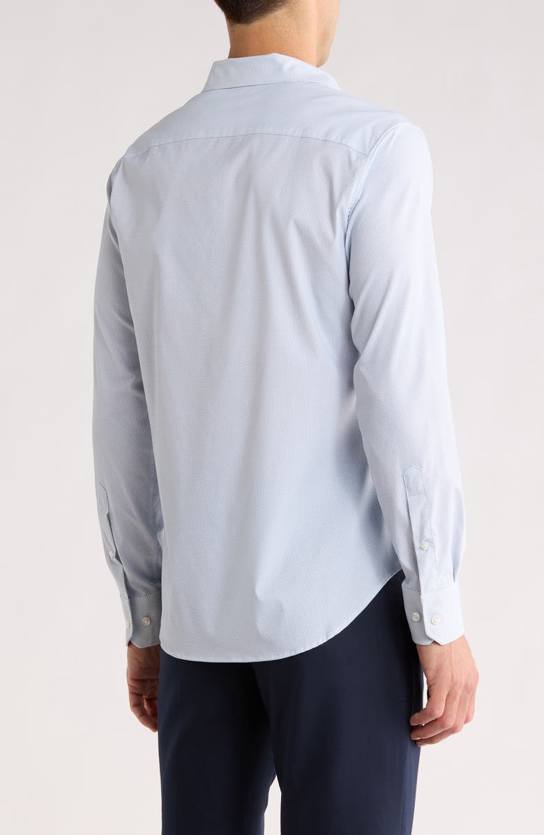 Bonobos Long Sleeve Slim Fit Button Front Performance Shirt, Alternate, color, Dusty Blue Geo