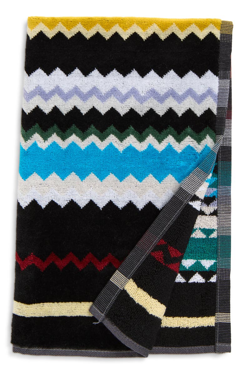 Missoni Curt Hand Towel, Main, color, Black Multi
