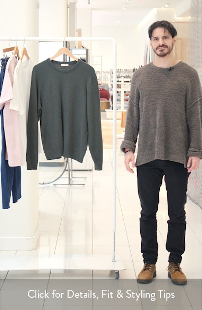 Textured Cotton Blend Crewneck Sweater, sales video thumbnail