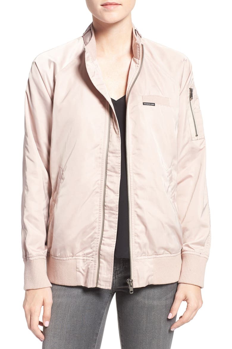 Women's Satin Bomber Jacket, Main, color, BRUSH