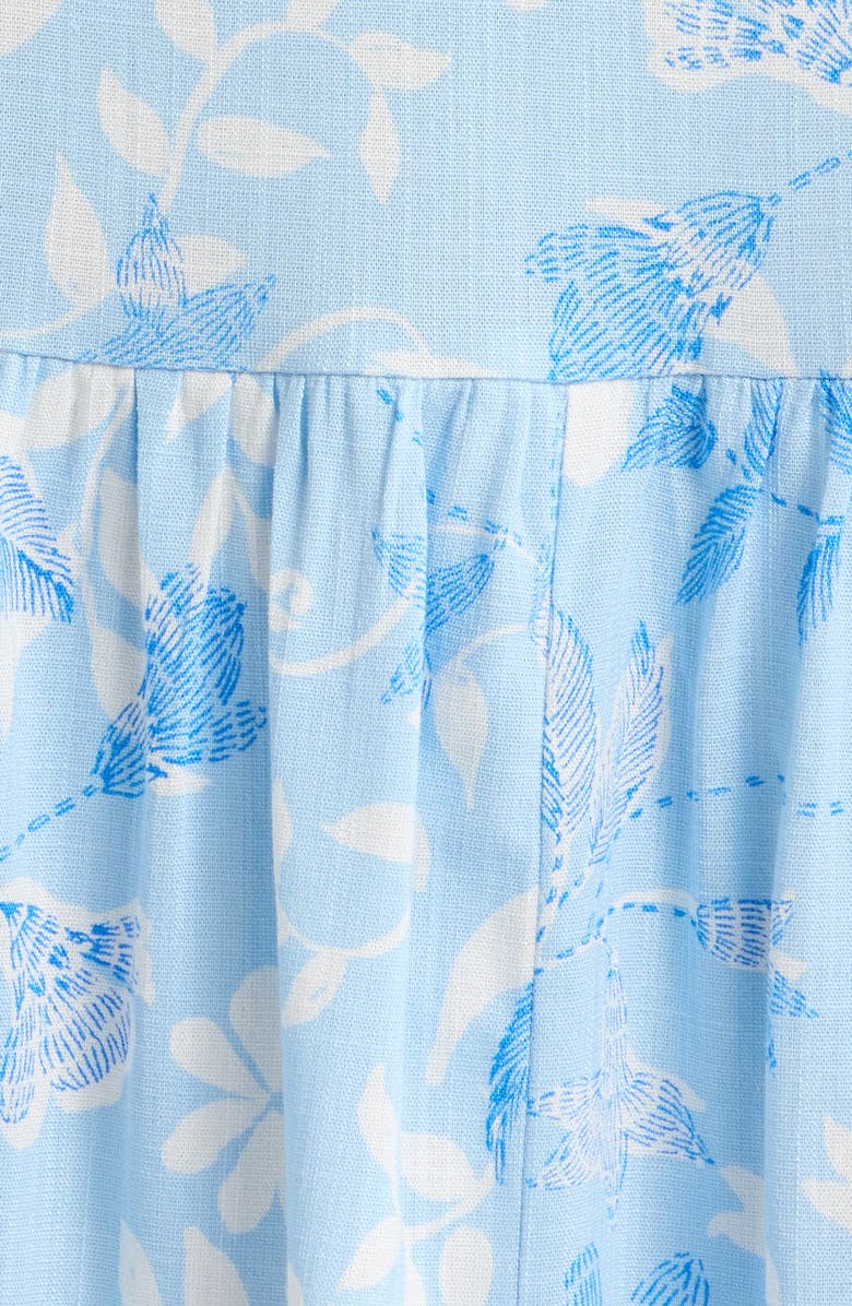 SUGARLIPS Seraphina Floral Maye Smocked Midi Dress, Alternate, color, White-Blue-Multi