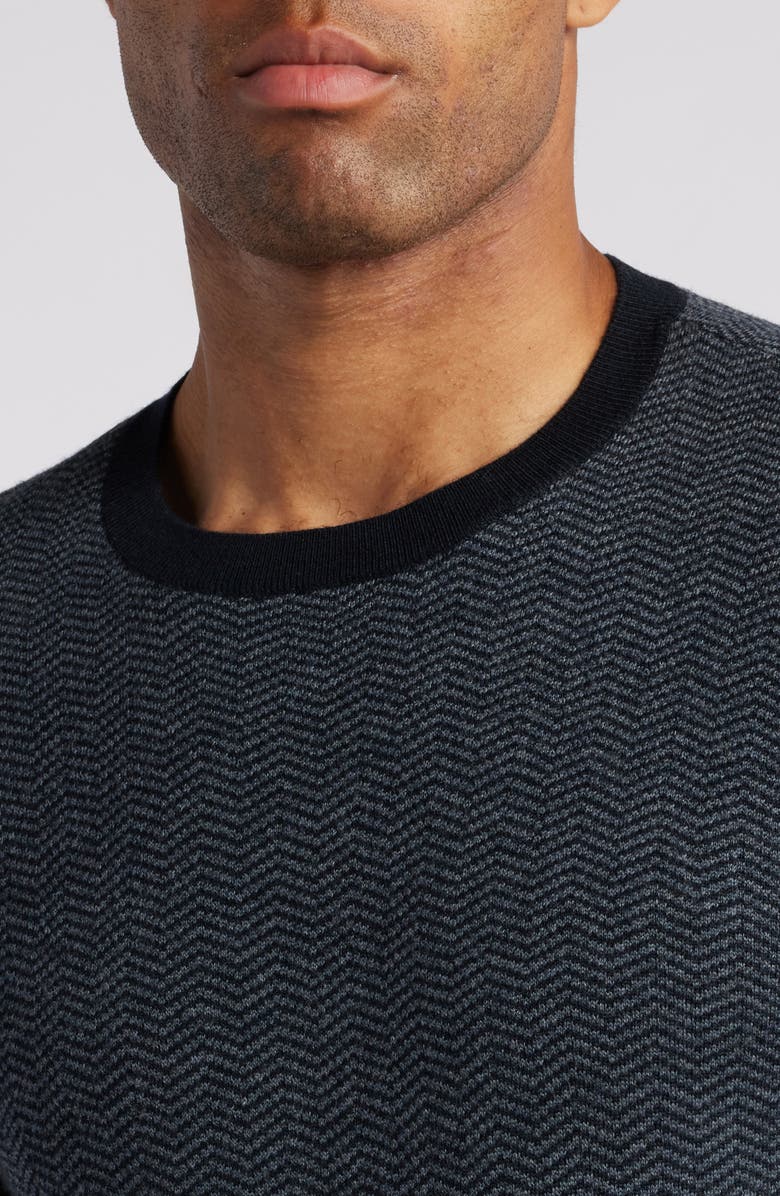 Emporio Armani Chevron Wool Crewneck Sweater, Alternate, color,