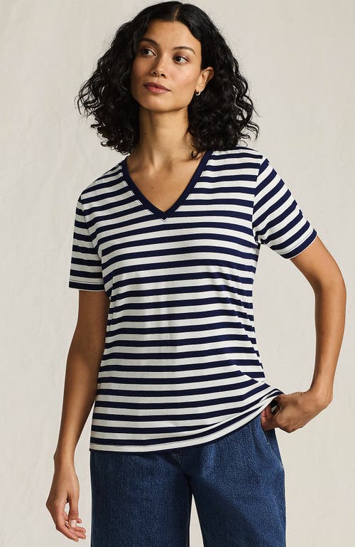 Lands' End Relaxed Supima Cotton V-neck T-shirt In Blue