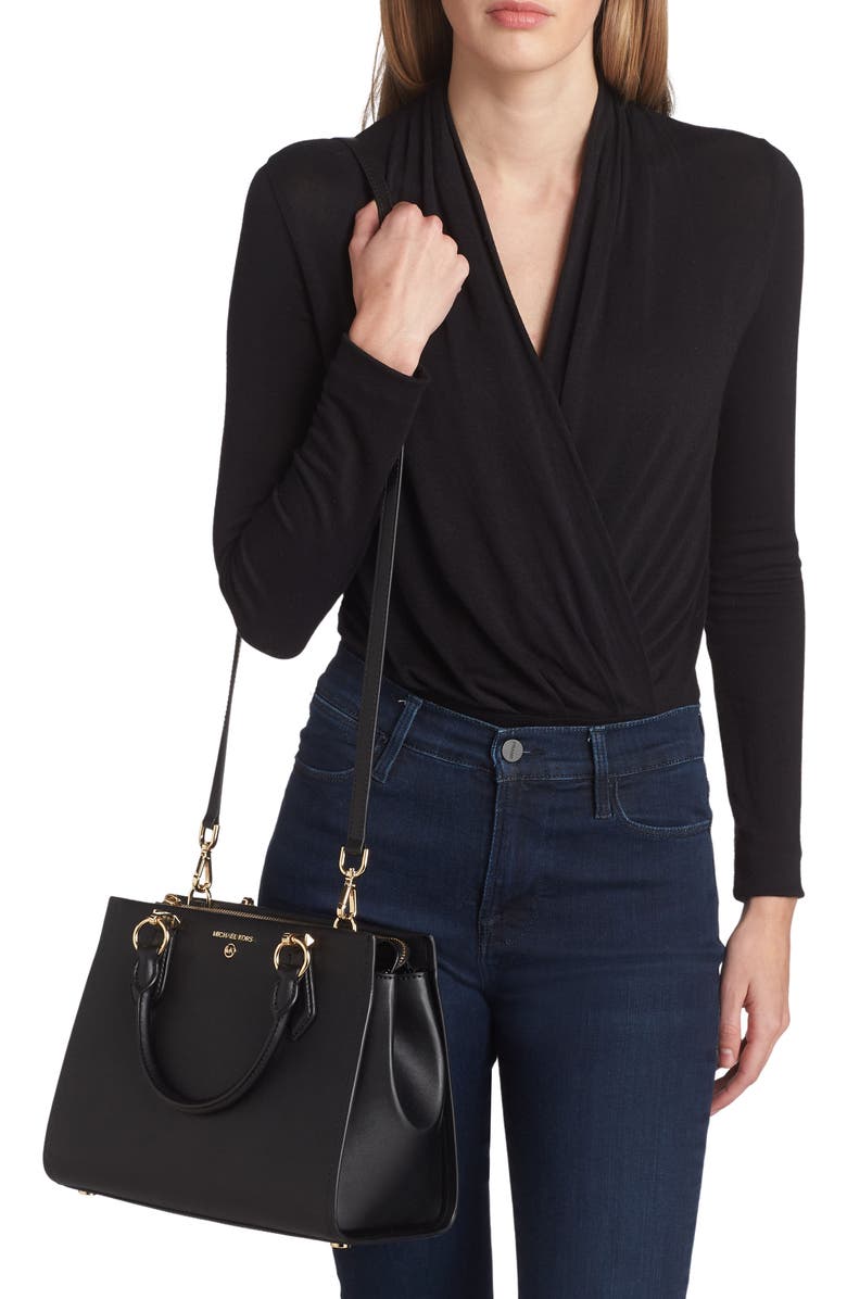 Michael Kors Marilyn Medium Leather Satchel, Alternate, color,