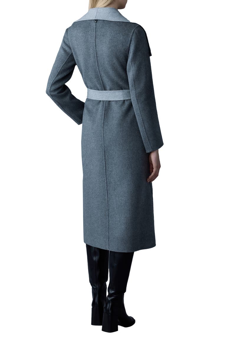 Mai Wool Long Wrap Coat, Alternate, color, CARBON MIX-LIGHT GREY MIX