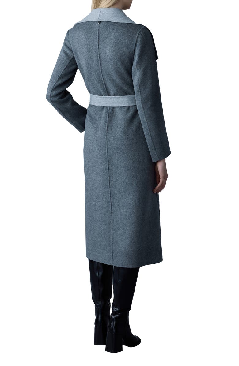 Mackage Mai Wool Long Wrap Coat, Alternate, color, Carbon Mix-Light Grey Mix