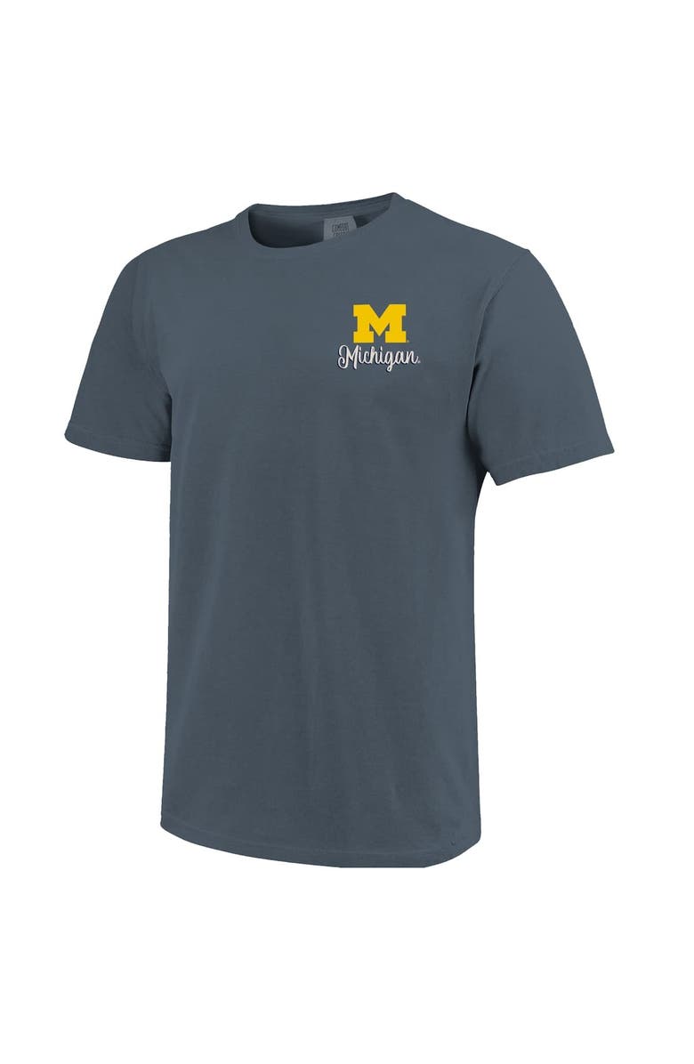 IMAGE ONE Women's Navy Michigan Wolverines Comfort Colors Campus Scene Drawing Script T-Shirt, Alternate, color, 