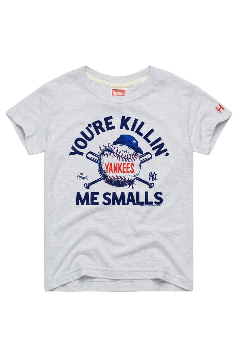 Youth Homage Ash New York Yankees x The Sandlot Tri-Blend T-Shirt, Main, color, Ash