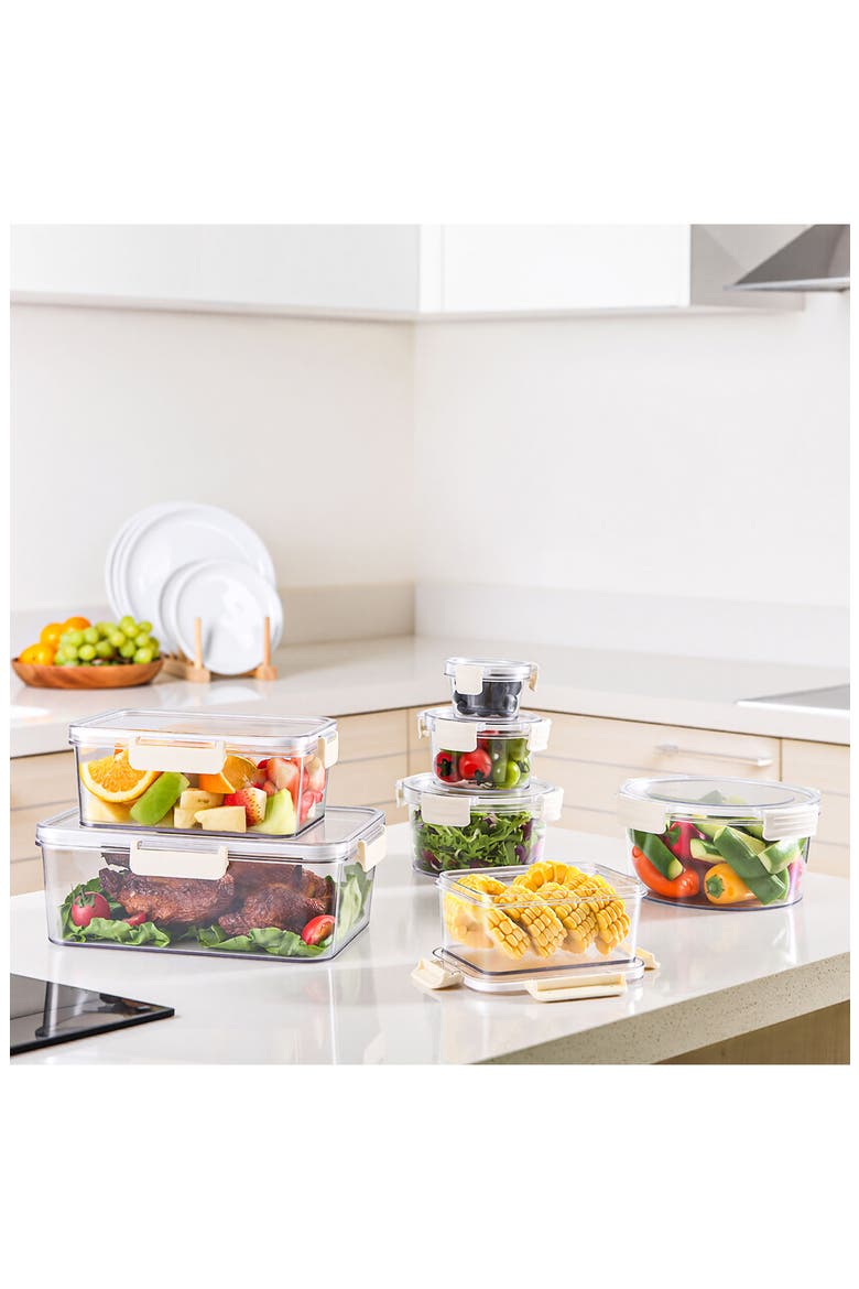 Set of 4 Nesting Round Food Storage Containers, Alternate, color, NO COLOR
