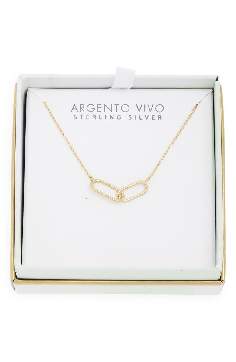 ARGENTO VIVO Interlock Pendant Necklace, Main, color, Gold