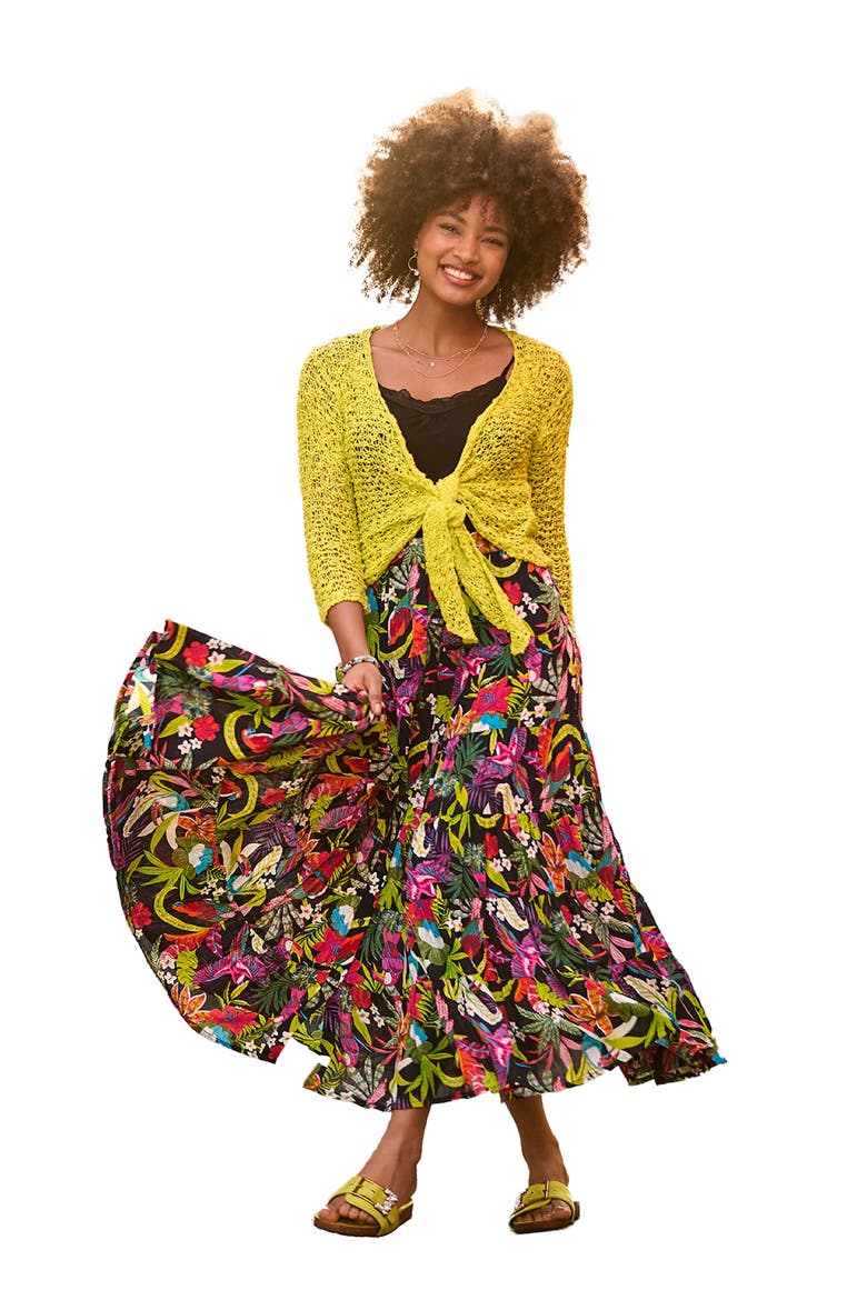 Tiered Maxi Skirt, Main, color, MULTI TROPICAL