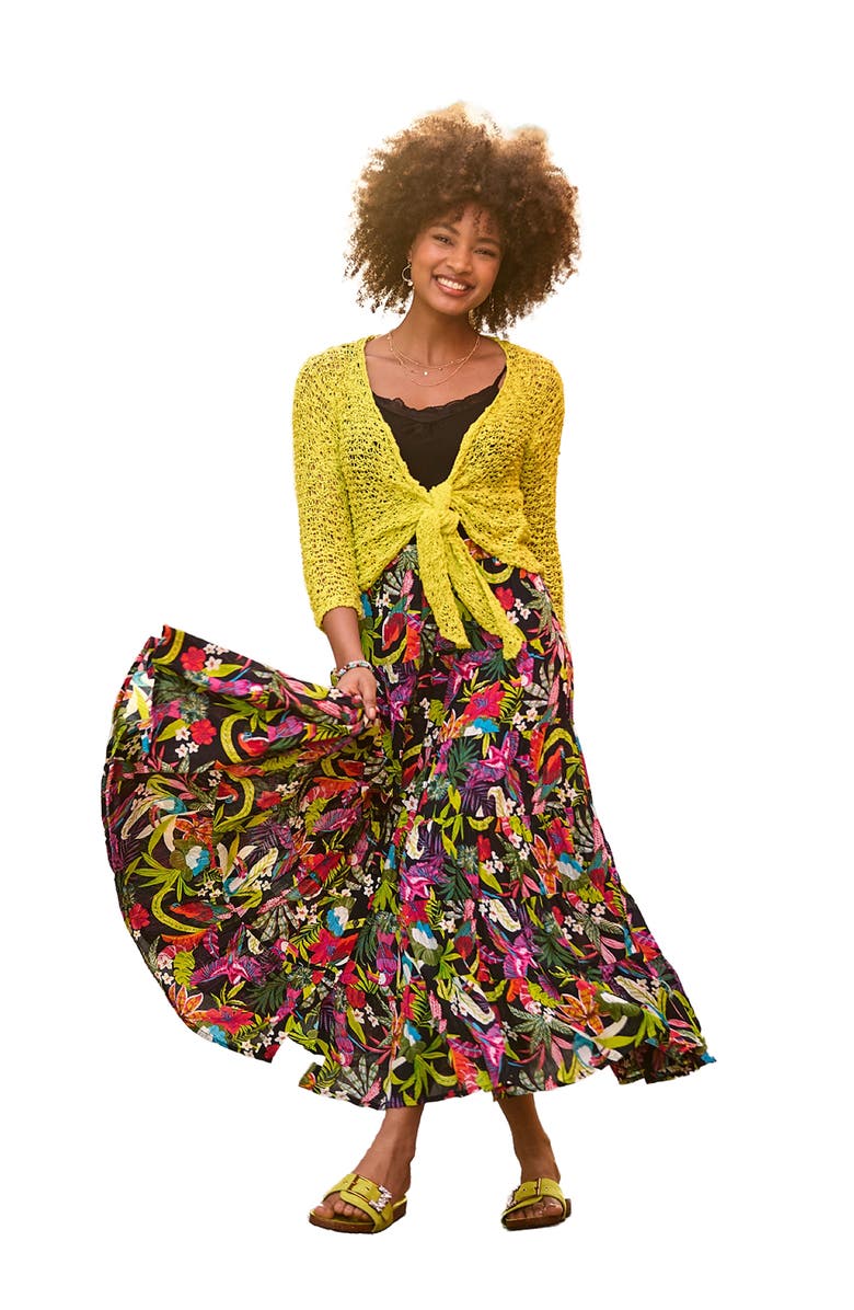 Joe Browns Tiered Maxi Skirt, Main, color, Multi Tropical